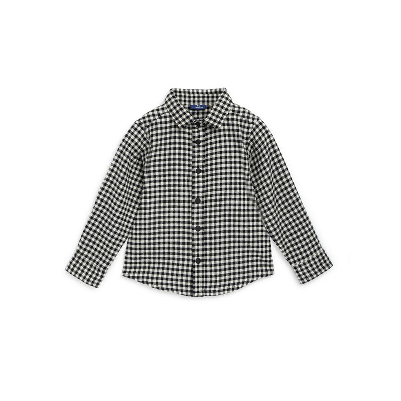 Boys Black Checkered Long Sleeve Shirt image number null